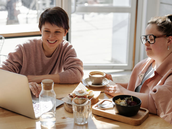 two women at computer