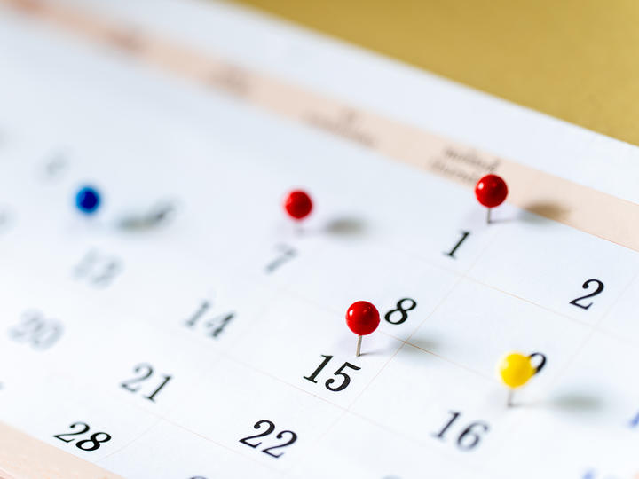 calendar with pins
