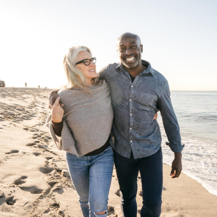 couple walking on beach